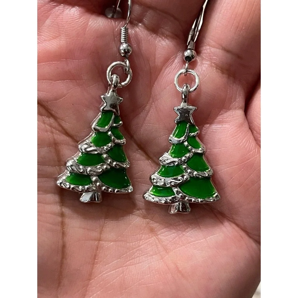 Handmade Christmas Tree Earrings New